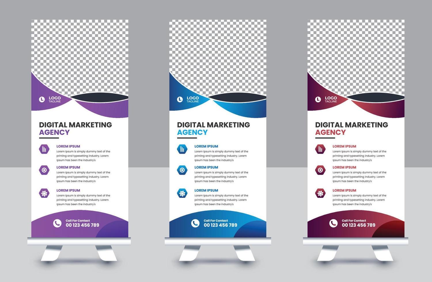 Professional business roll up banner and pull up banner template design vector