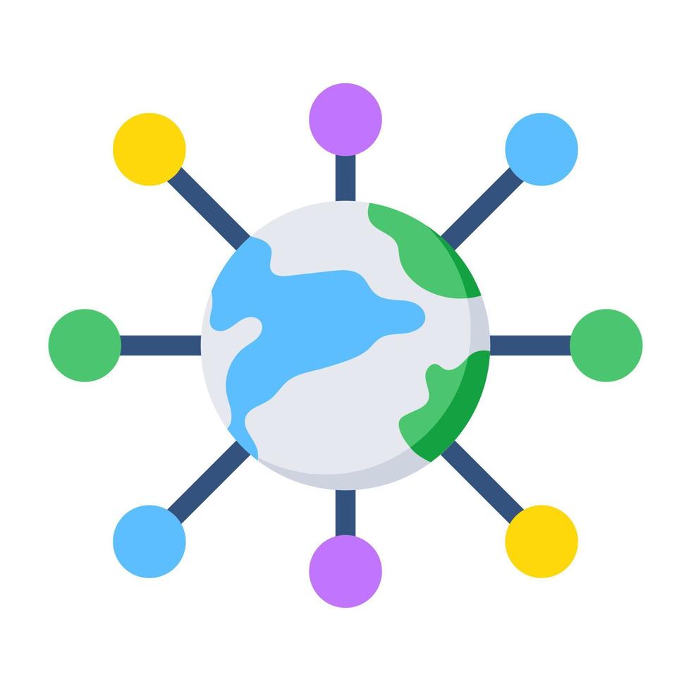 Editable design icon of global network vector