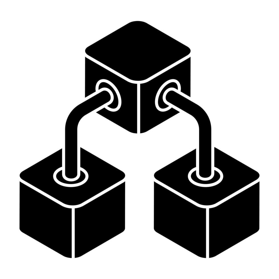 Editable design icon of 3d cube network vector