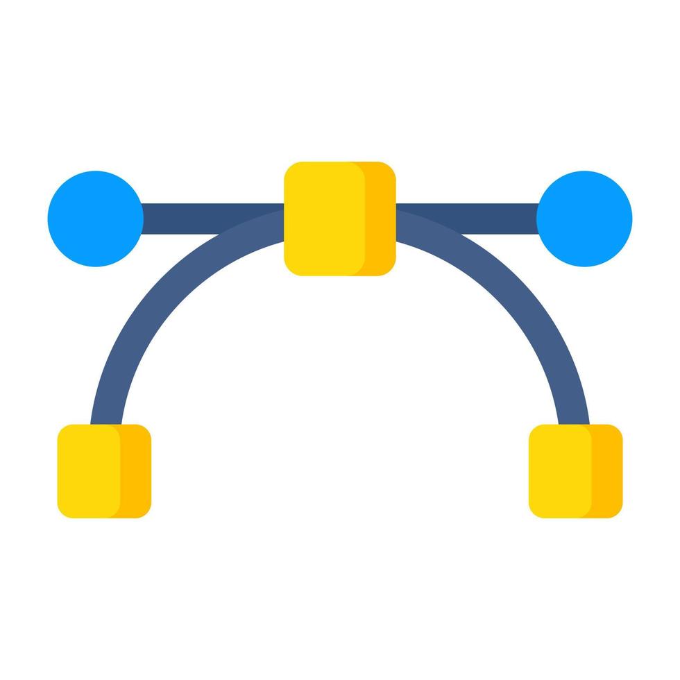 Pen with nodes, bezier curve icon vector