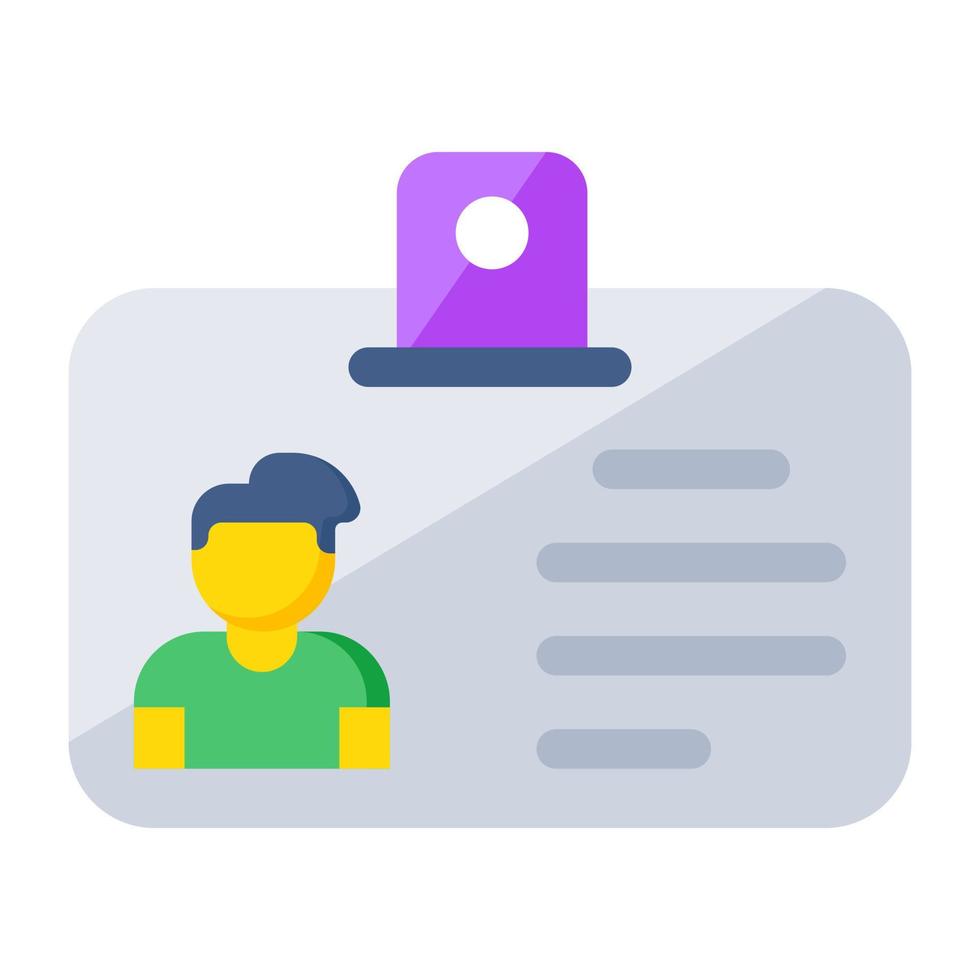 A modern design icon of I'd card vector