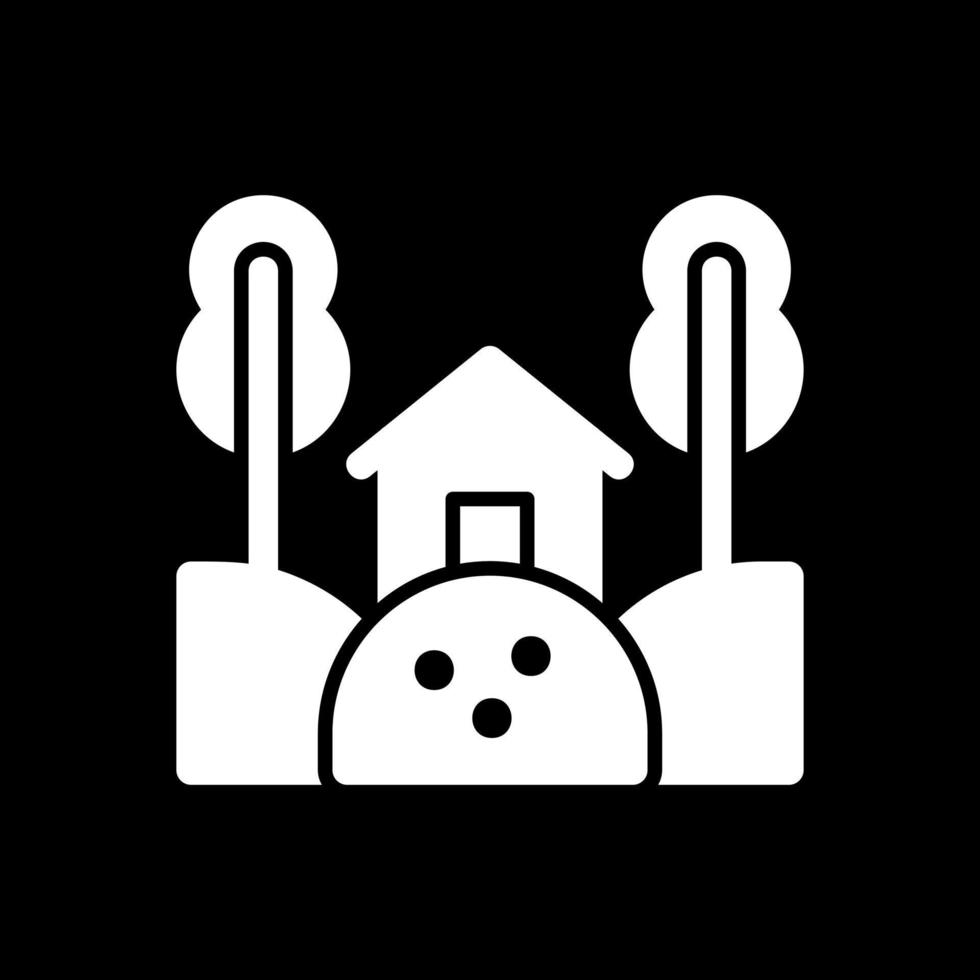 Cabin Landscape Vector Icon Design