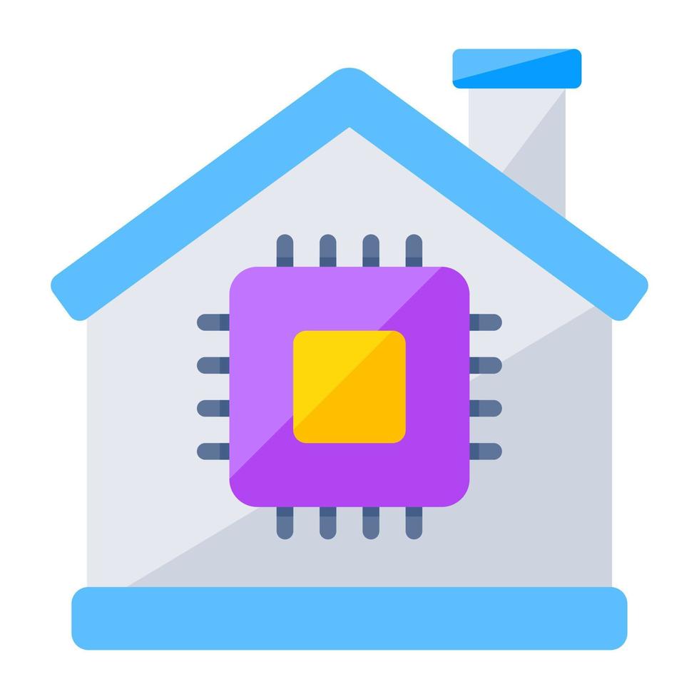 A colorful design icon of home processor vector