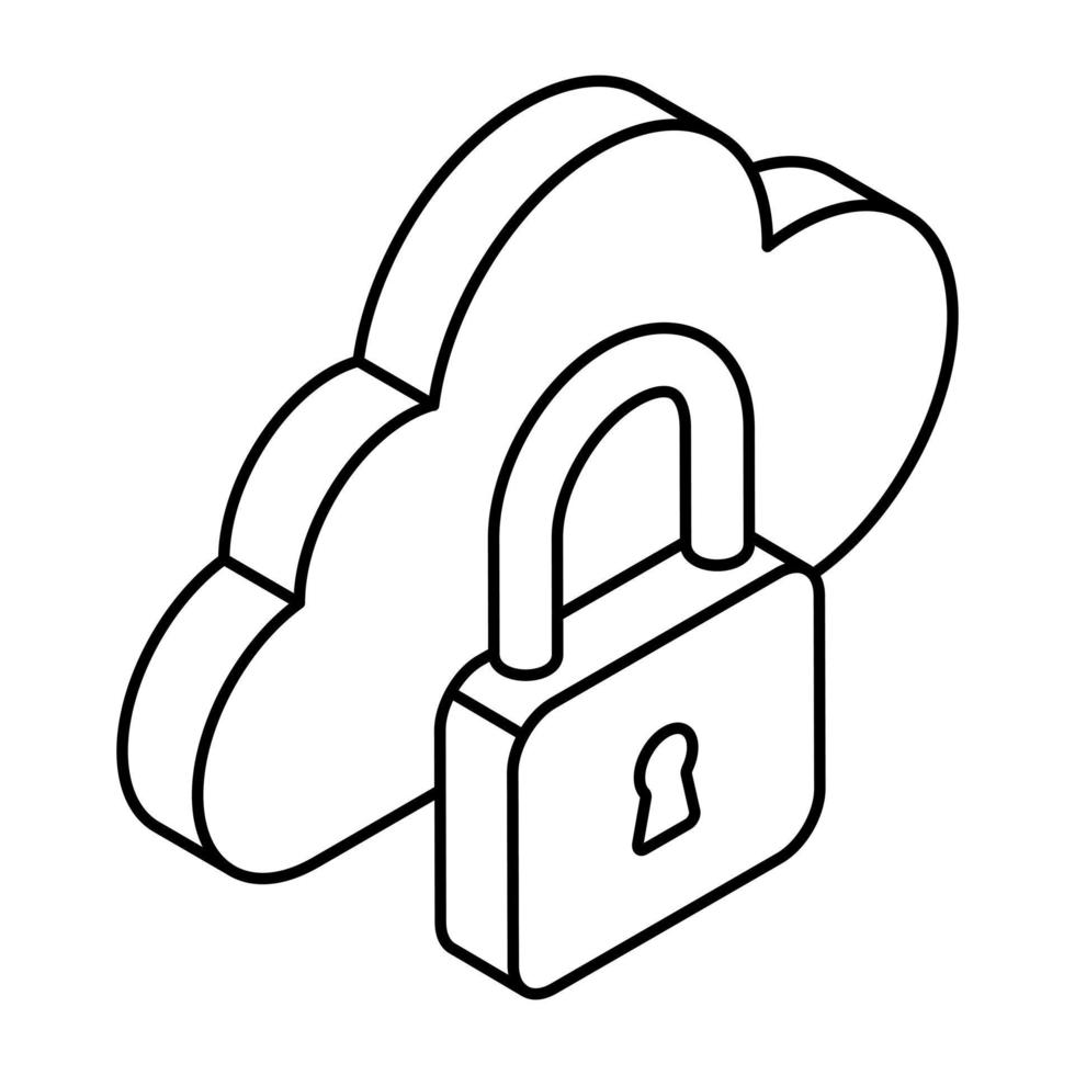 Modern design icon of locked cloud vector