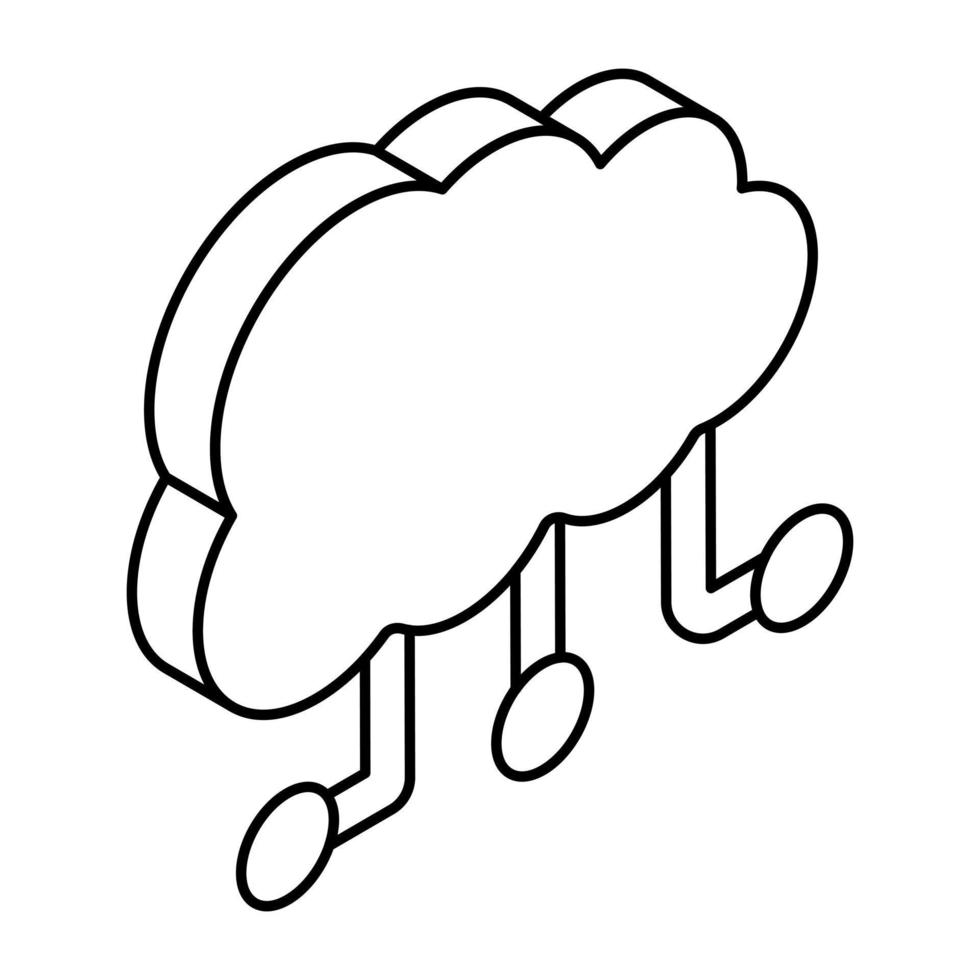 Premium download icon of cloud networking vector