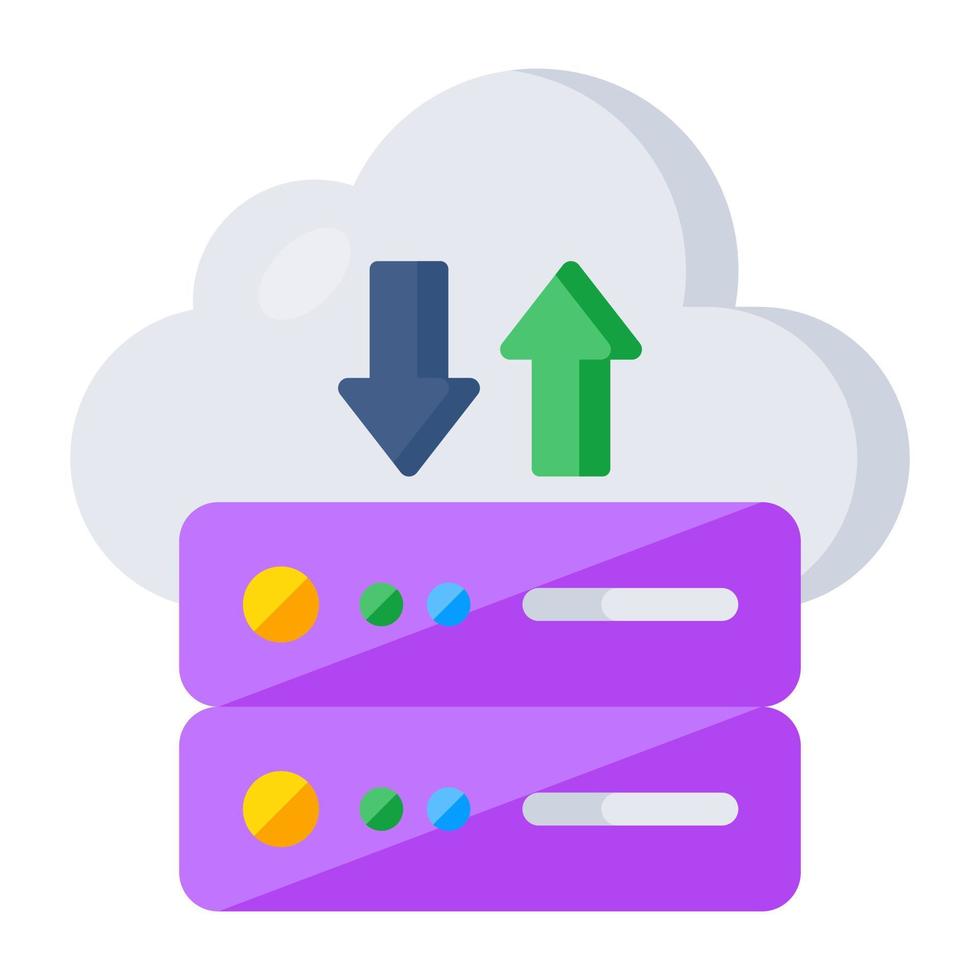 An editable design icon of cloud server transfer vector
