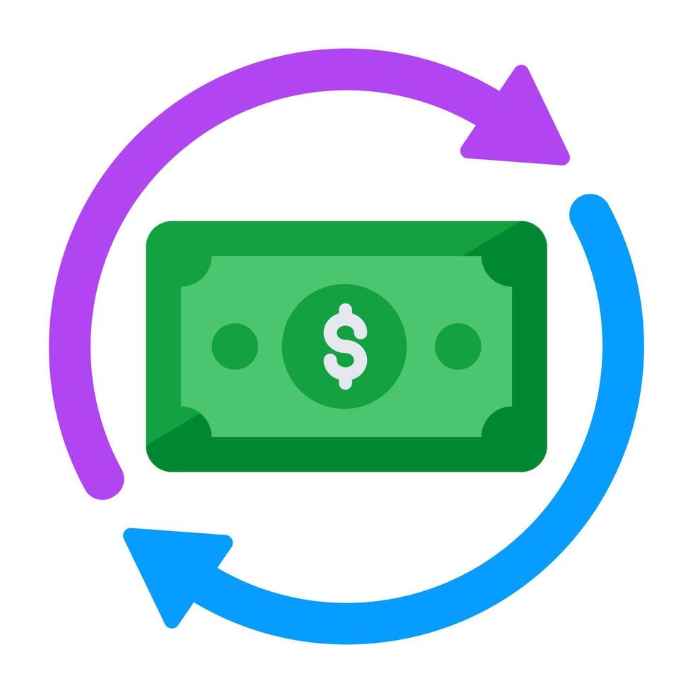 Colored design icon of money rotation vector