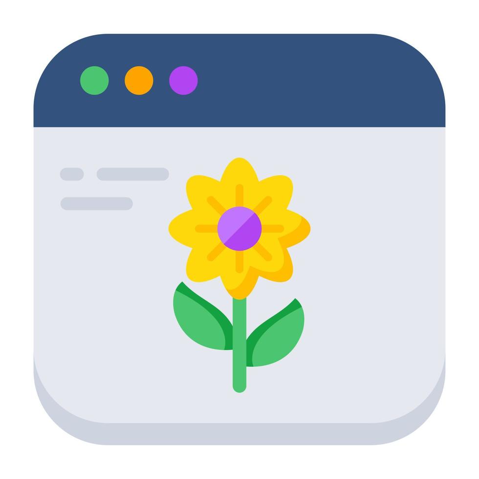 An icon design of online flower vector