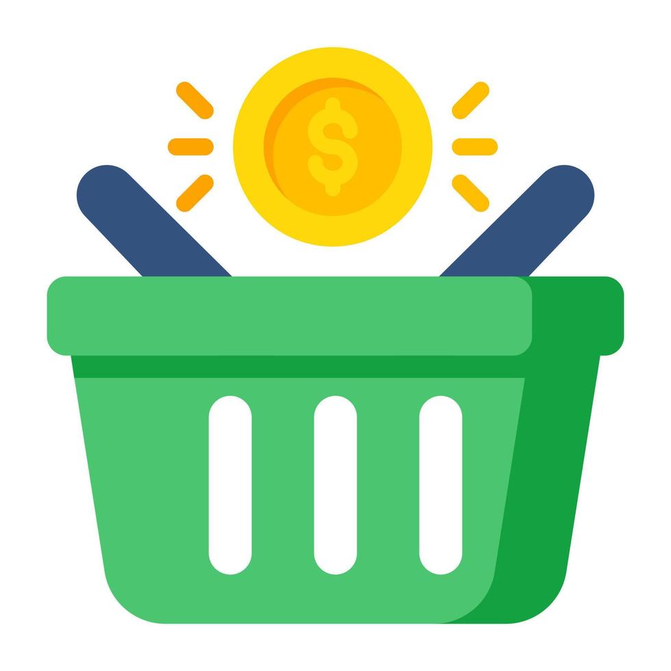 A creative design icon of shopping basket vector