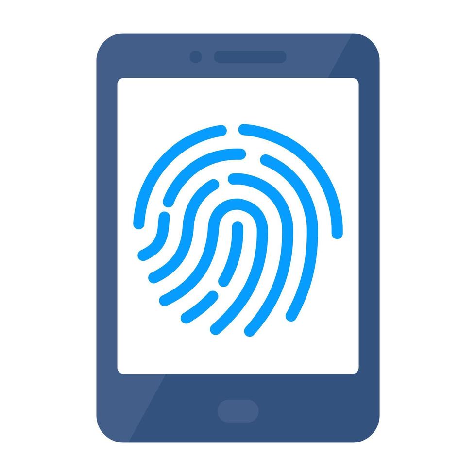 Vector design of mobile fingerprint, flat icon