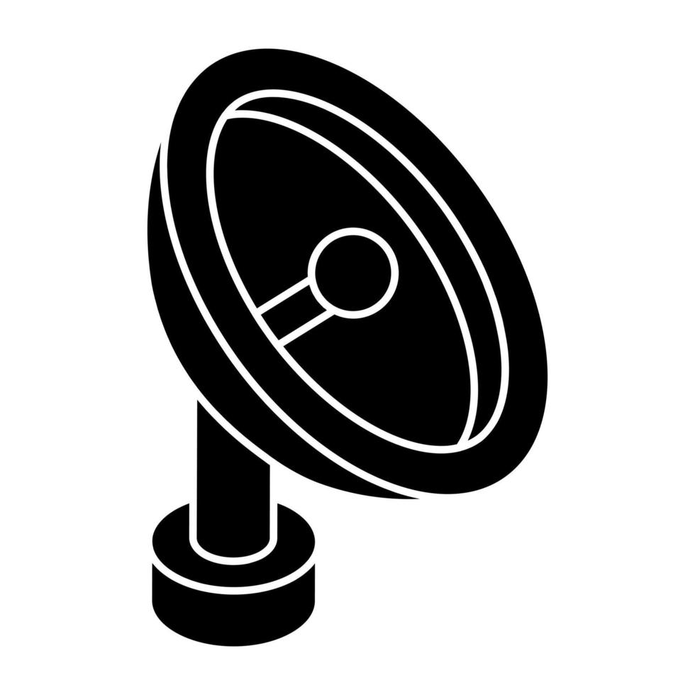 icono de diseño sólido de antena parabólica vector