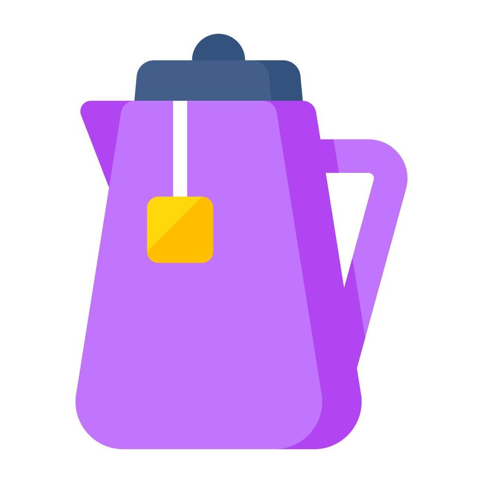 Flat design icon of electric kettle vector