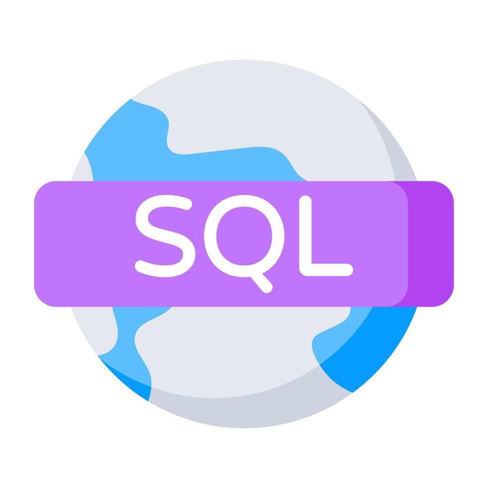 Conceptualizing flat design icon of global sql vector