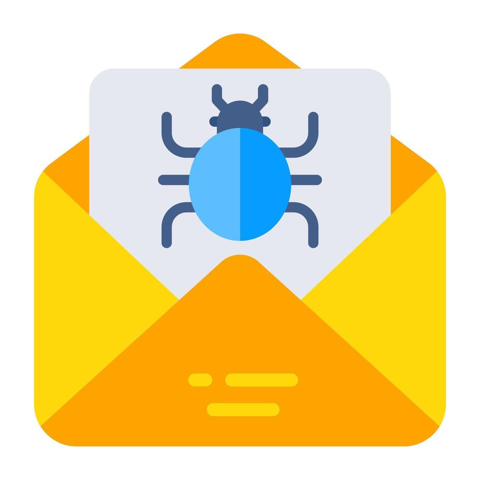 An icon design of mail bug vector