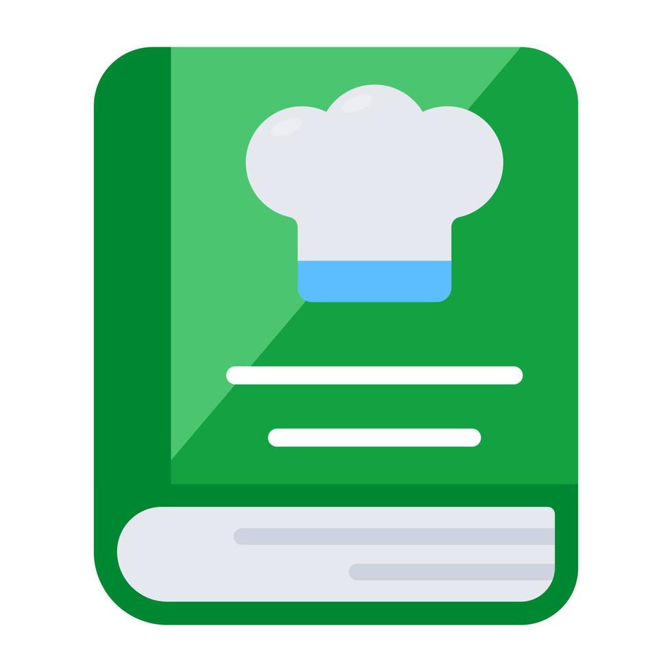 A flat design icon of cookbook vector