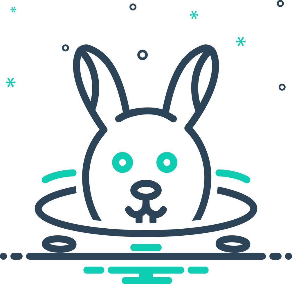 mix icon for rabbit in burrow vector