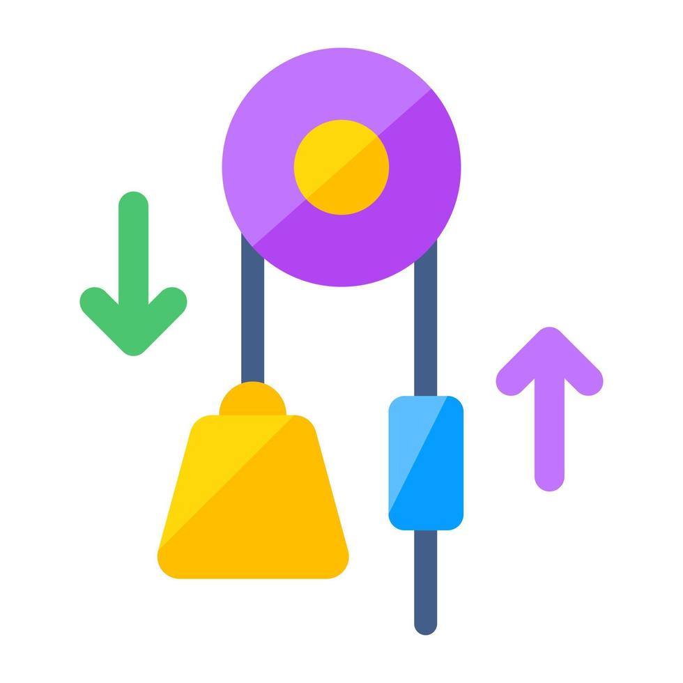 Flat design icon of pulley vector