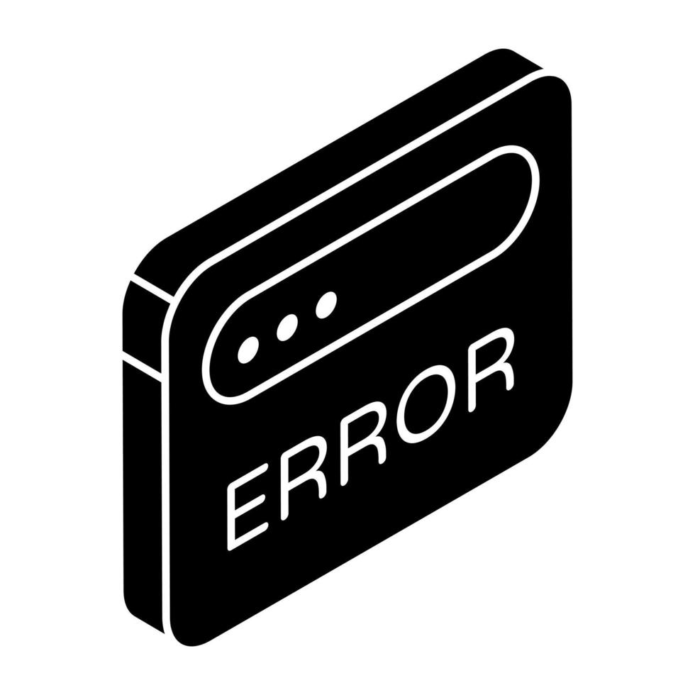 conceptual sólido diseño icono de web error vector