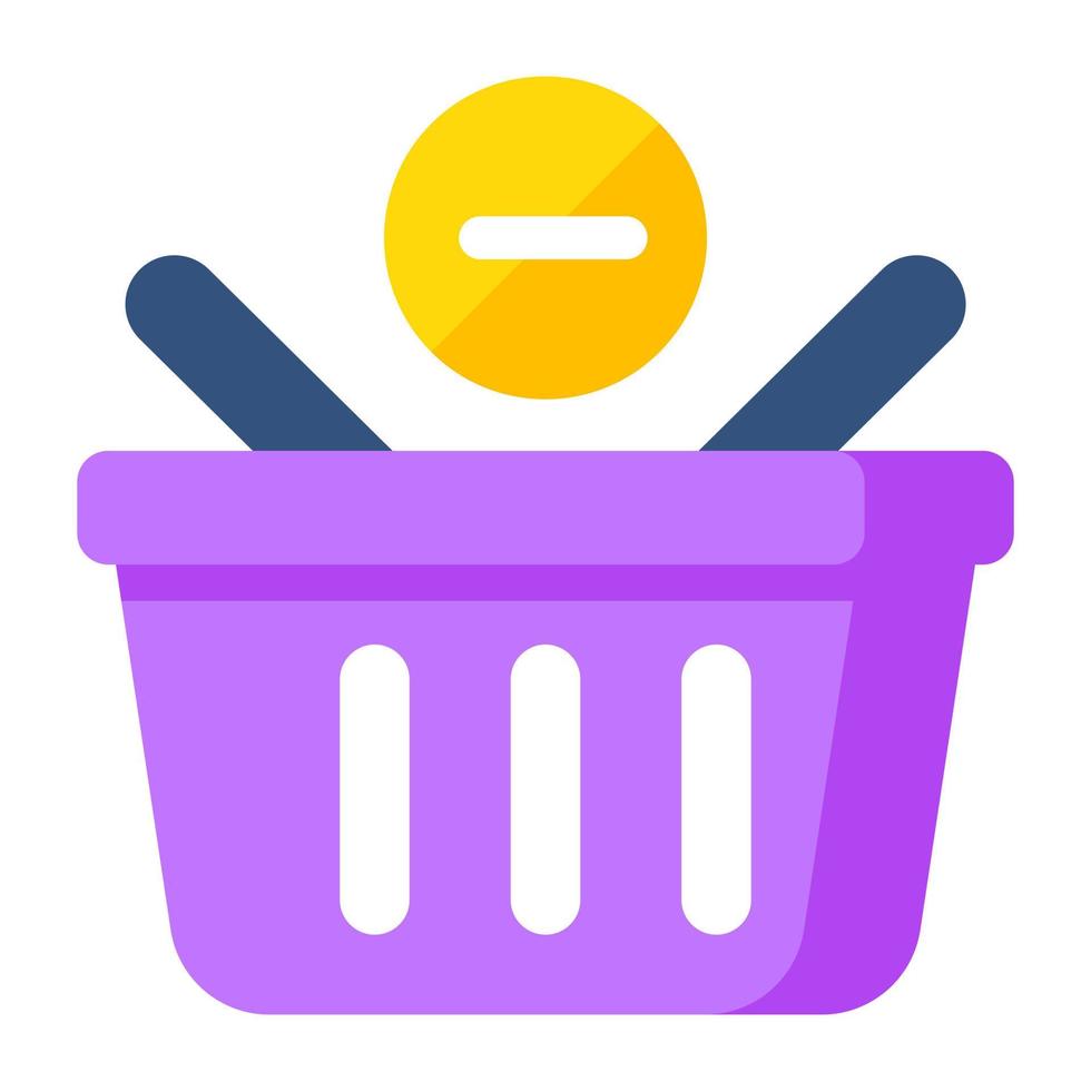 A creative design icon of remove from basket vector