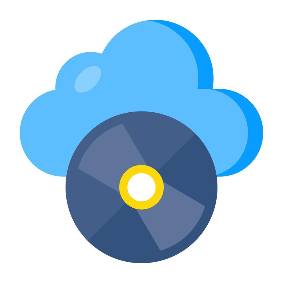 An icon design of cloud cd vector
