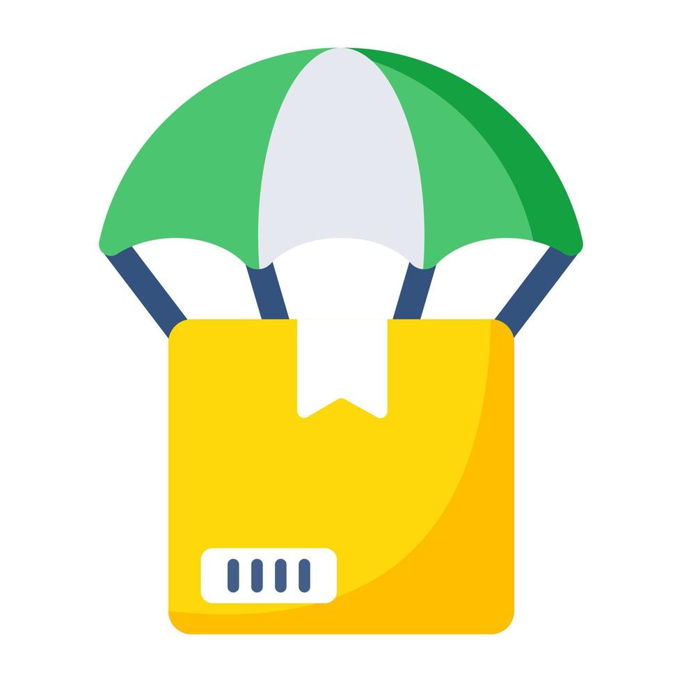 An icon design of parachute delivery vector