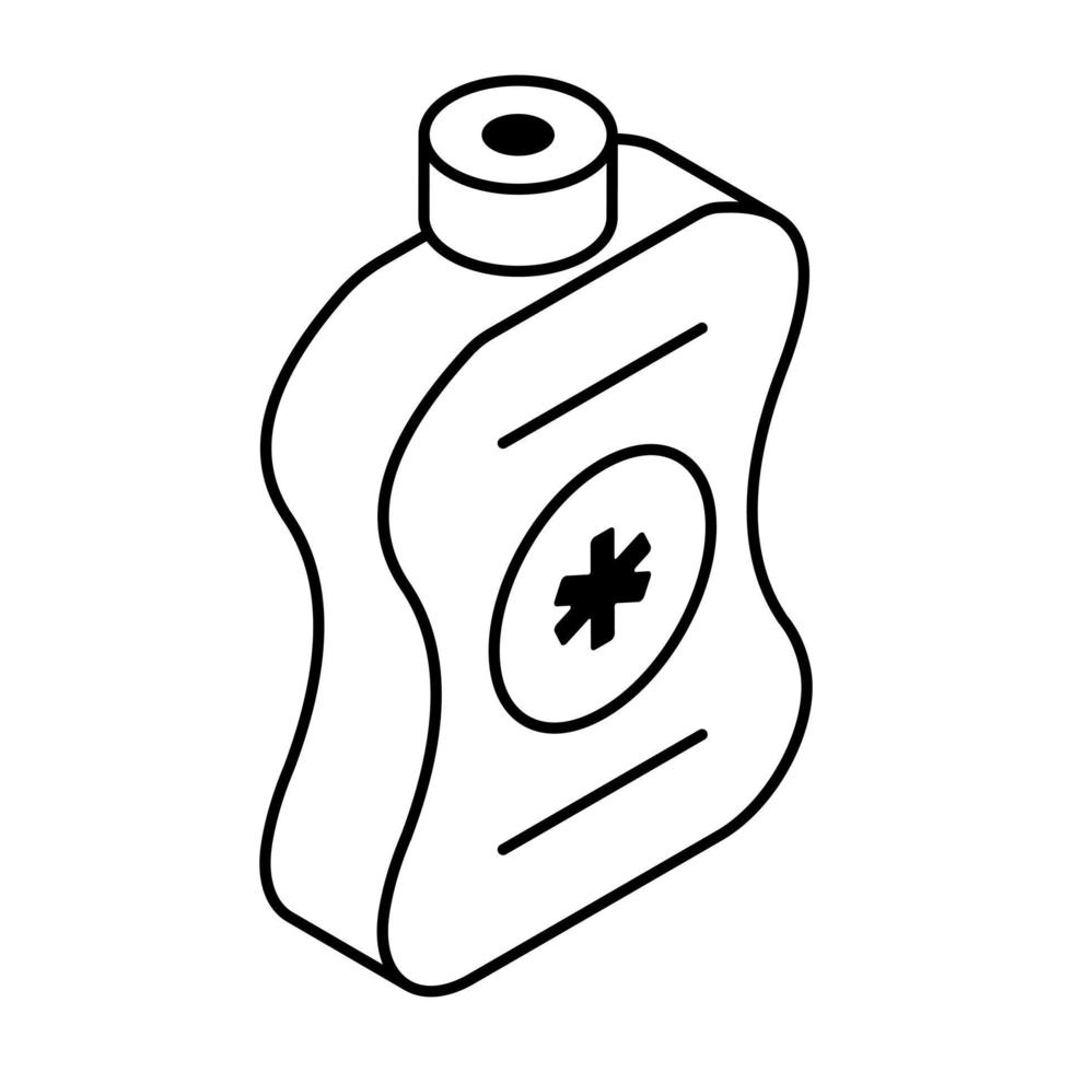 lineal diseño icono de mano desinfectante vector
