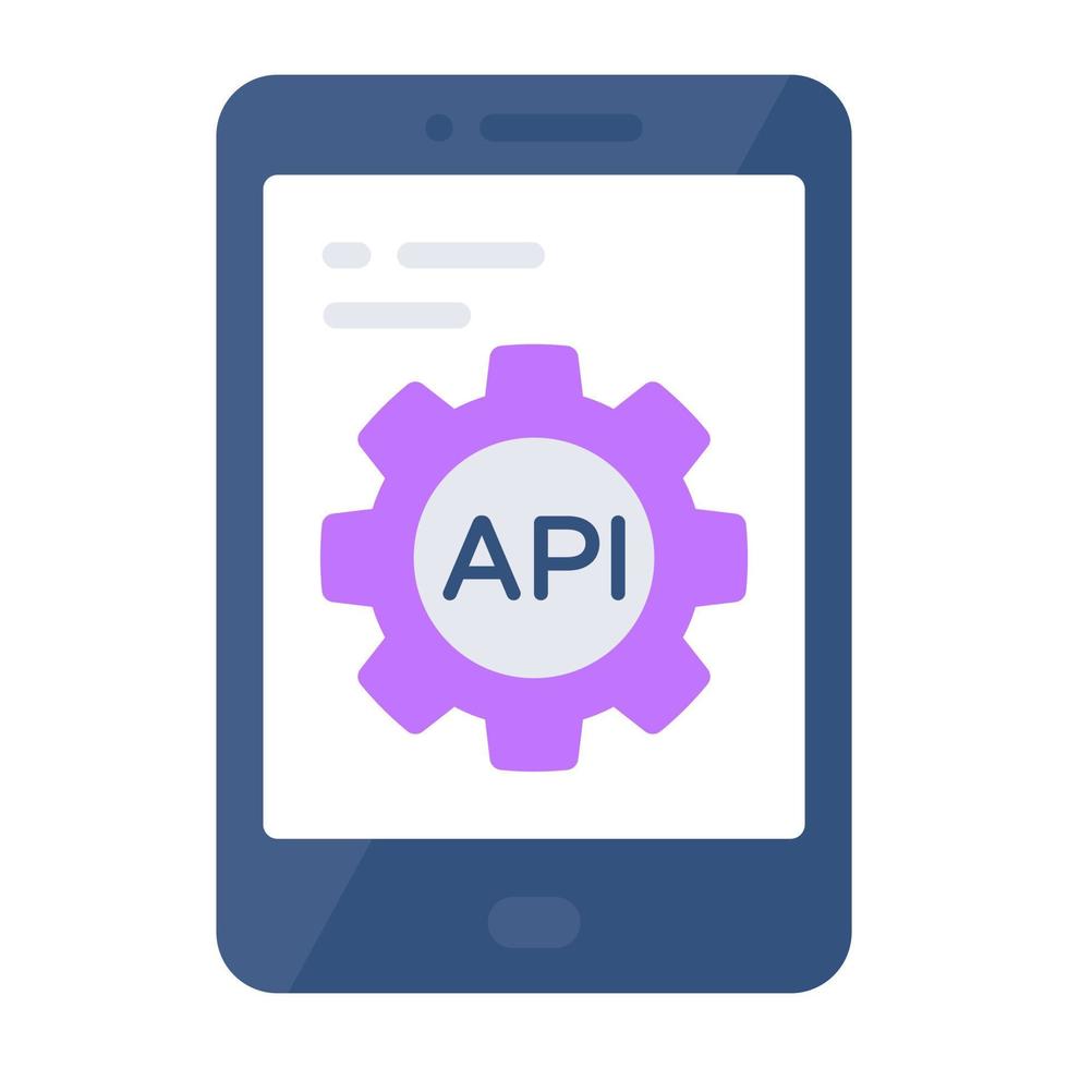 Flat Api icon, editable vector