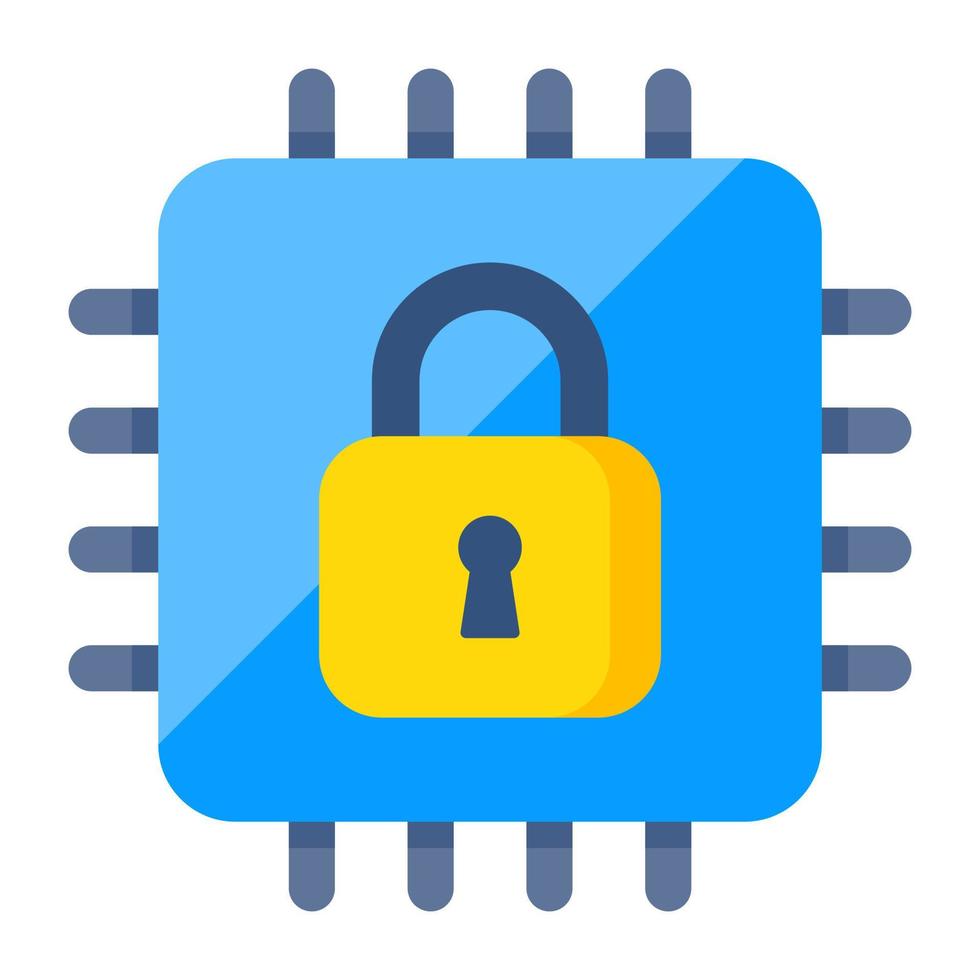 Premium download icon of secure microchip vector