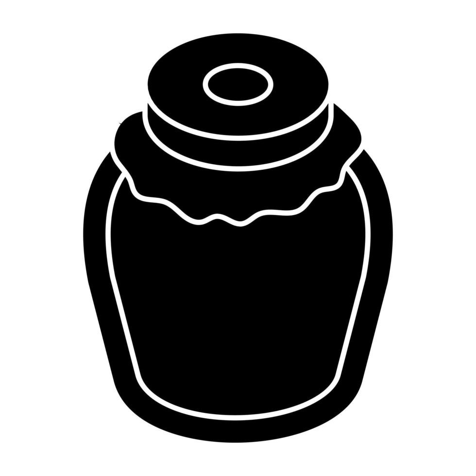 Conceptualizing solid design icon of jam bottle vector