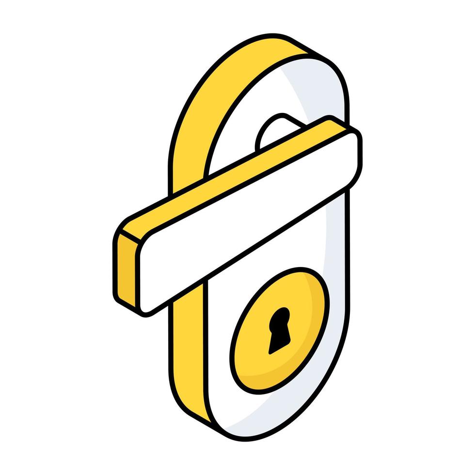 A unique design icon of door lock vector