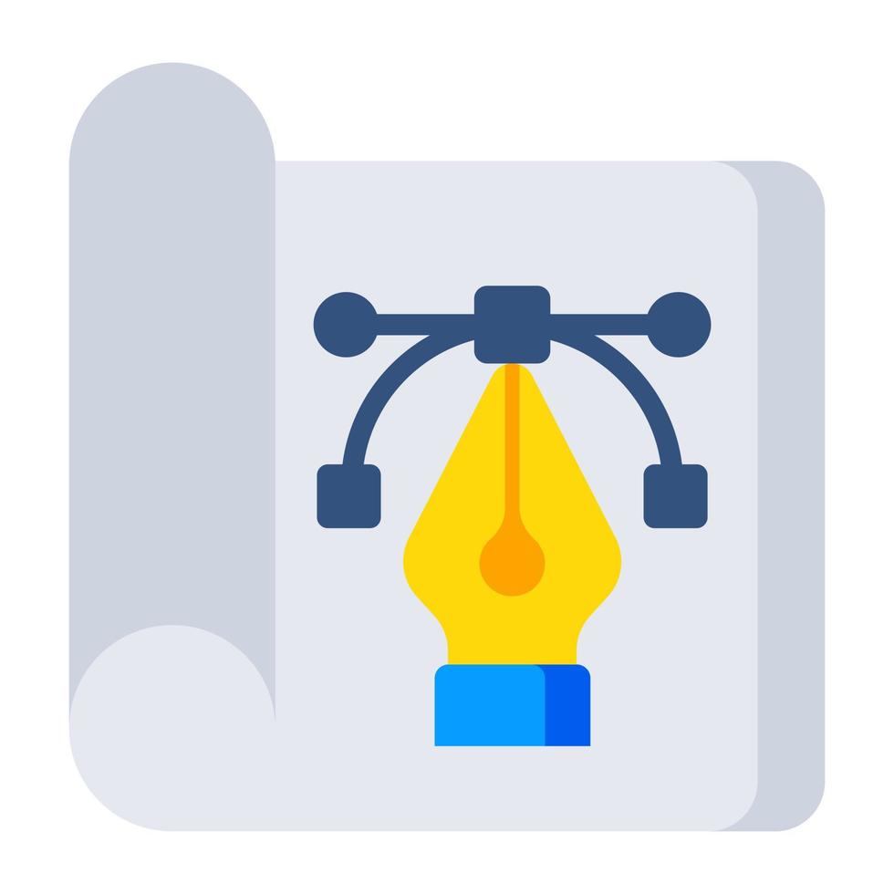 Trendy design icon of bezier file vector