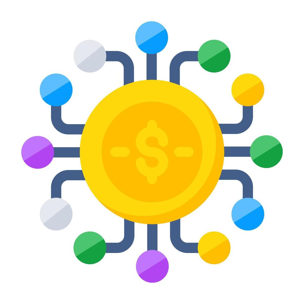 Perfect design icon of financial network vector