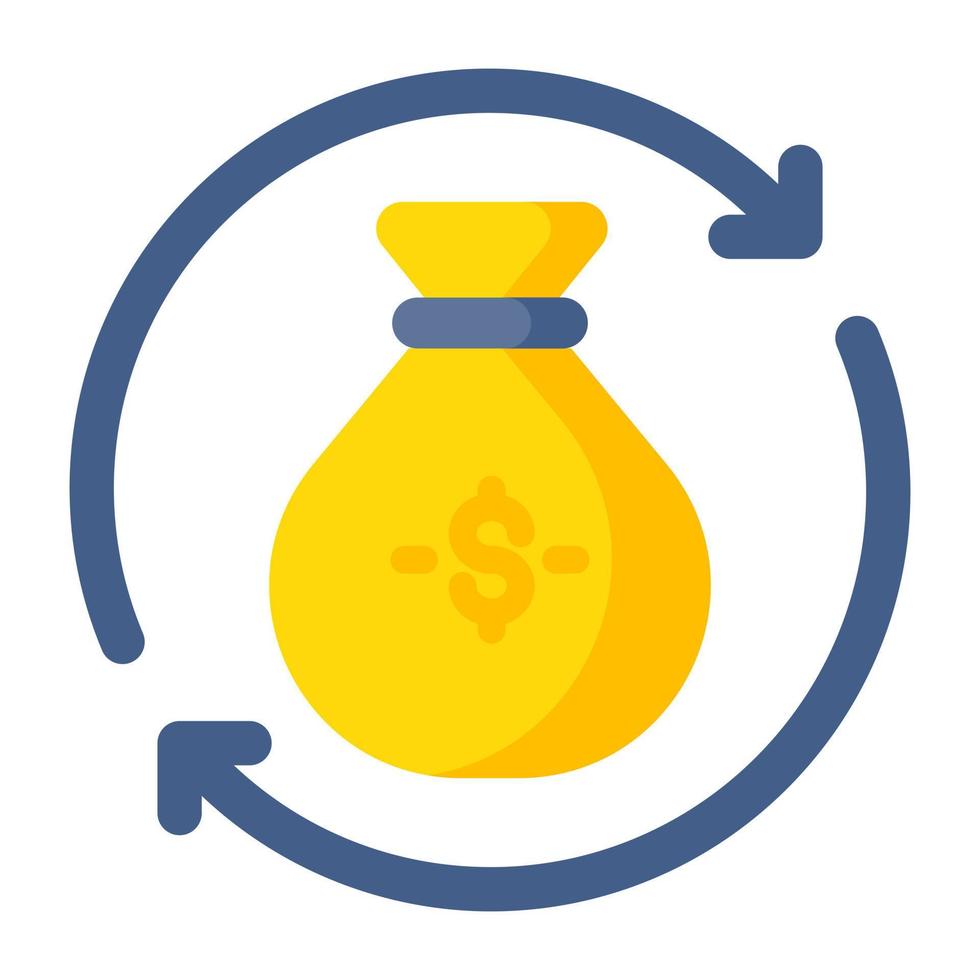 Colored design icon of money rotation vector