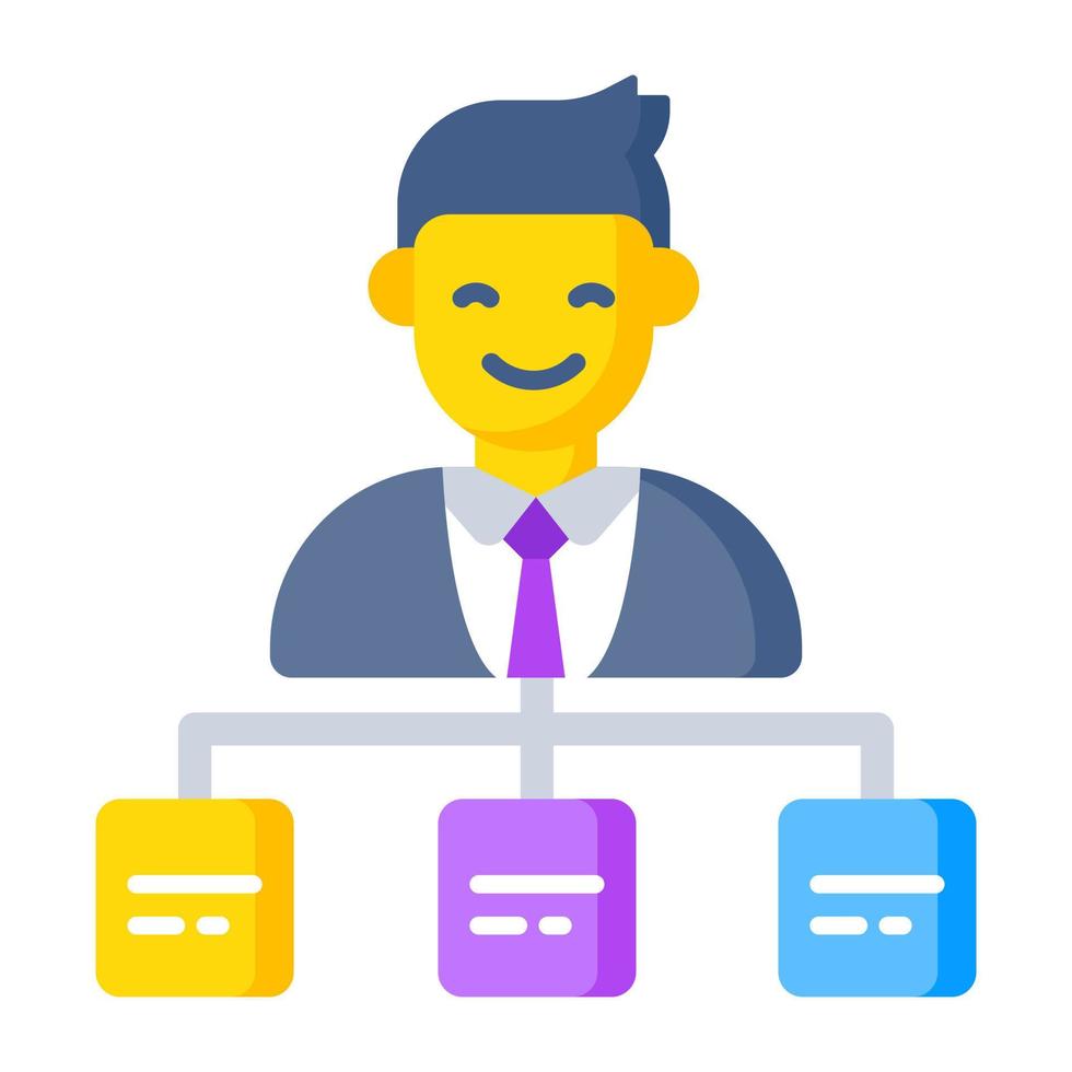 A modern design icon of user network vector