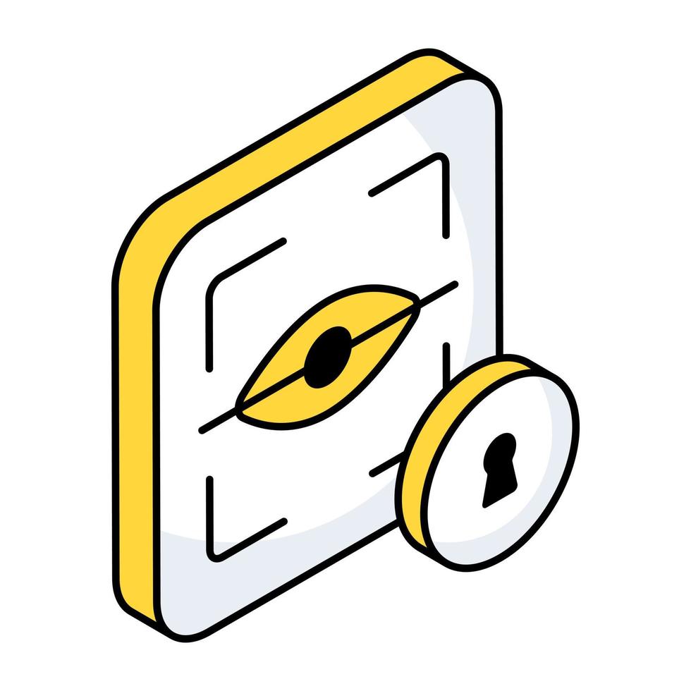 A colored design icon of iris recognition vector