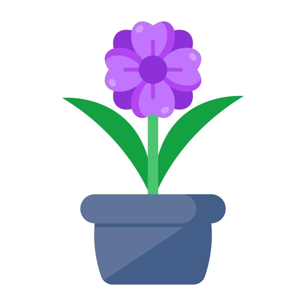 Conceptualizing flat design icon of flowerpot vector