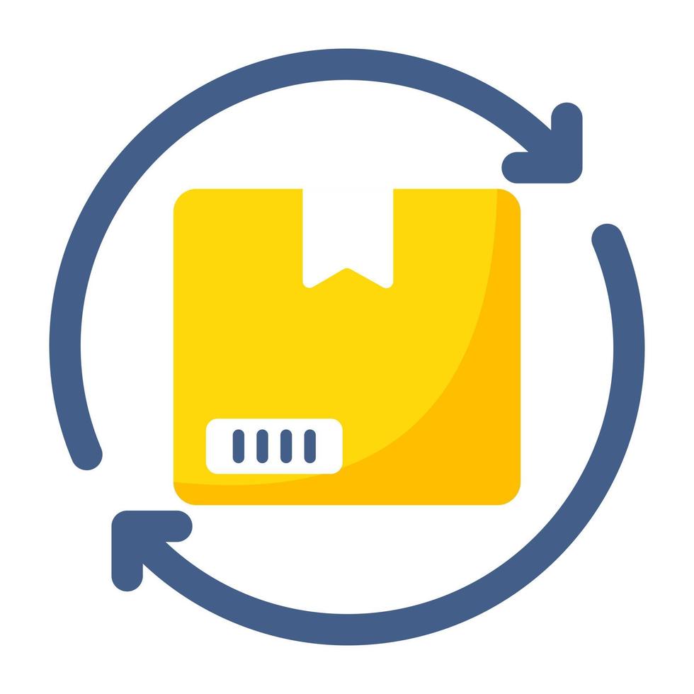 Conceptual flat design icon of parcel reload vector