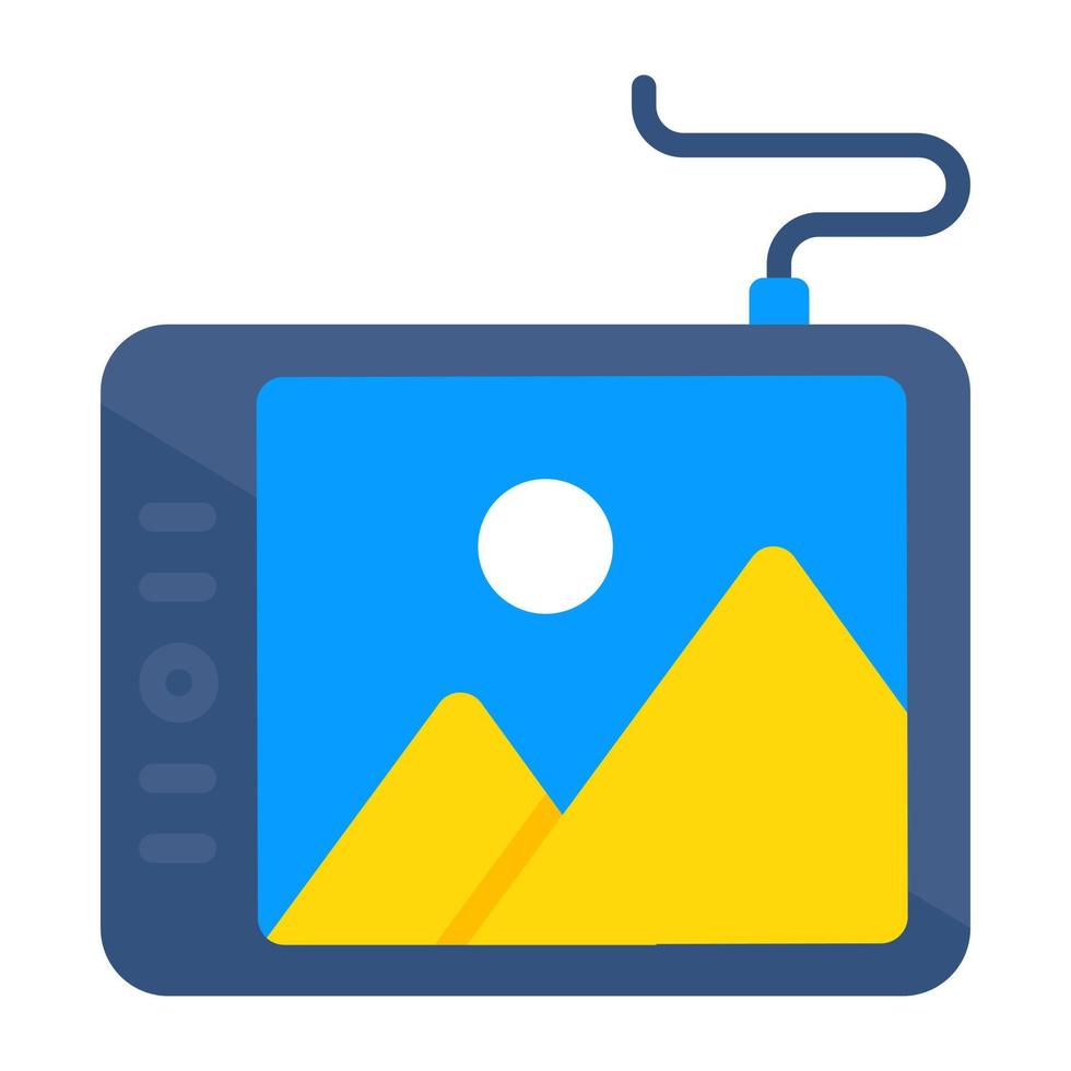 Conceptual flat design icon of mobile gallery vector