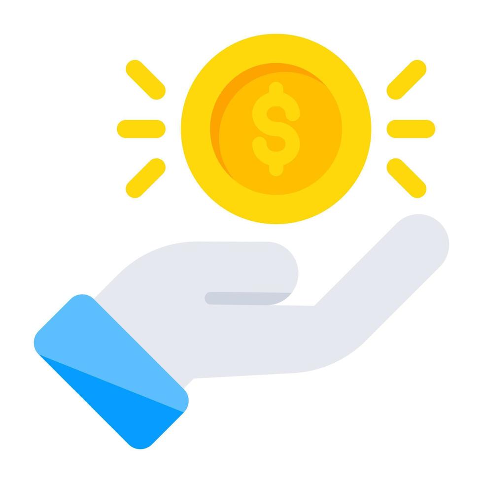 mano dando icono de dinero en diseño sólido vector