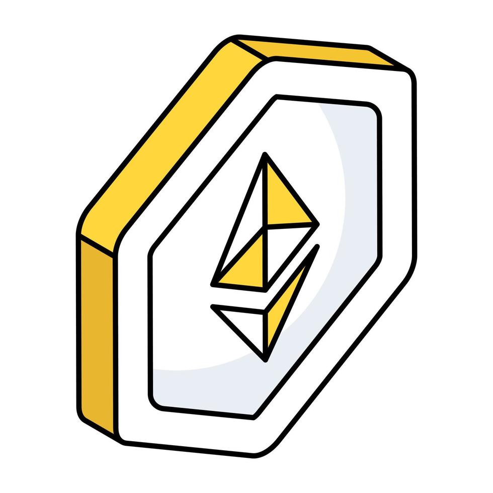 Premium download icon of ethereum coin vector