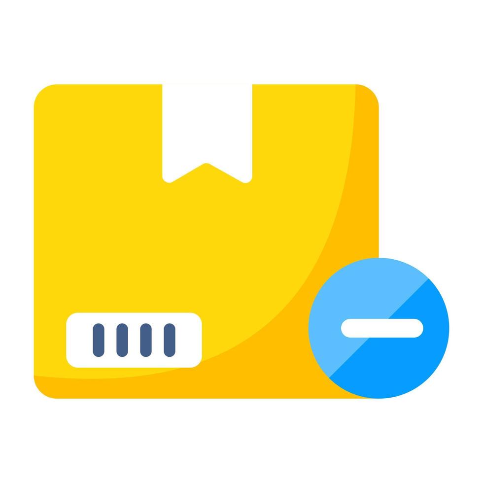 An editable design icon of remove parcel vector