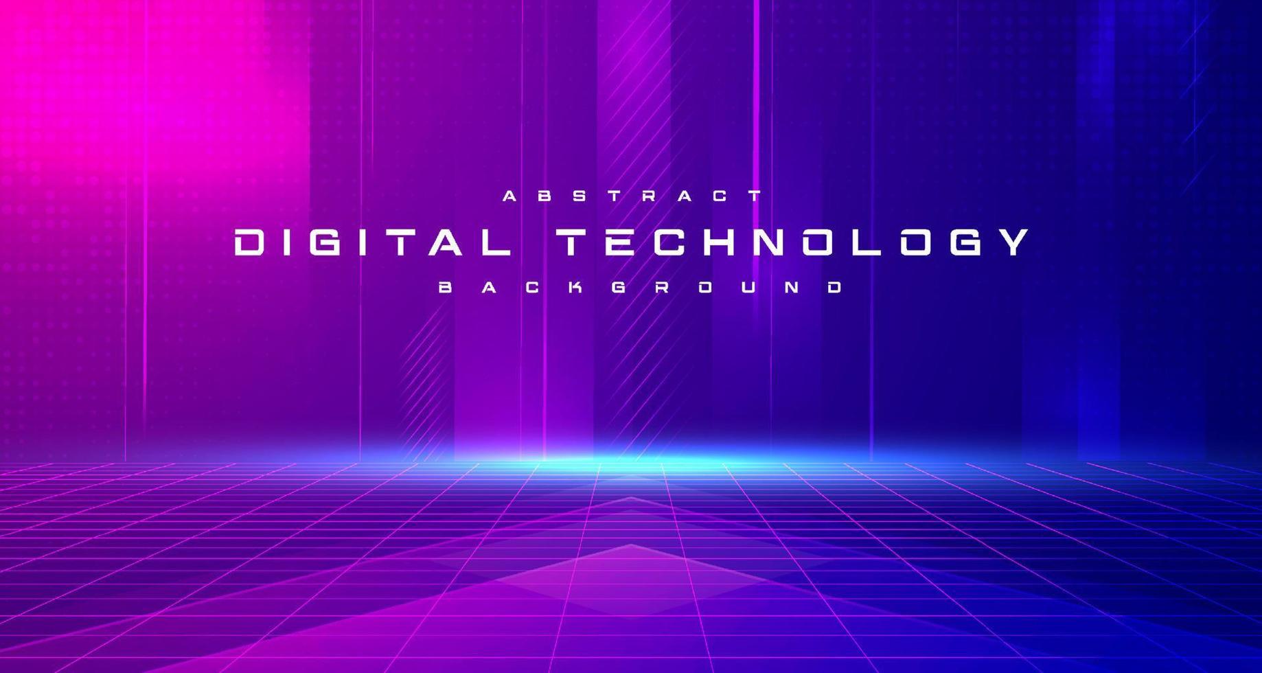 Digital technology metaverse neon blue pink background, cyber information, abstract speed connect communication, innovation future meta tech, internet network connection, Ai big data, illustration 3d vector