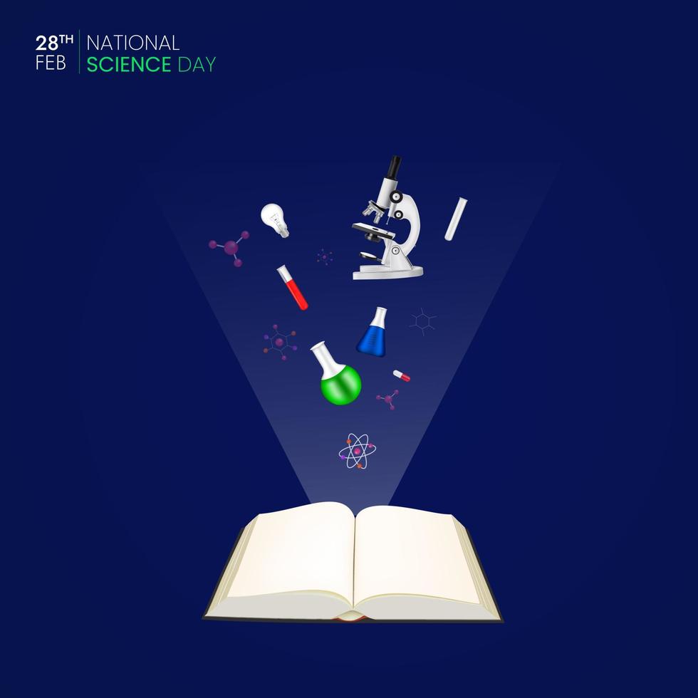 National Science Day Social Media Post vector