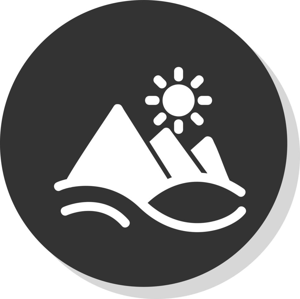 Pyramid Landscape Vector Icon Design