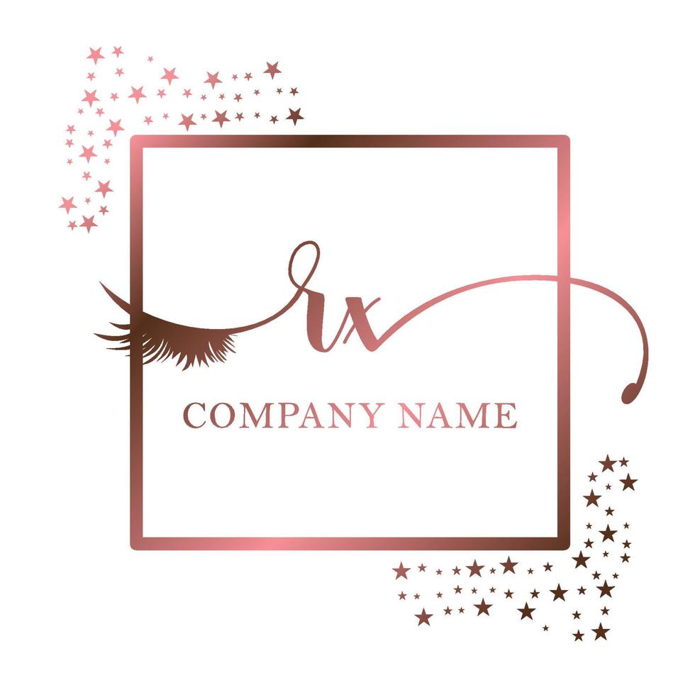 Initial logo RX handwriting women eyelash makeup cosmetic wedding modern premium vector