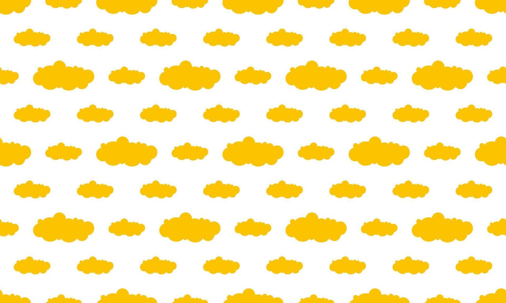 Vector white seamless pattern with yellow clouds