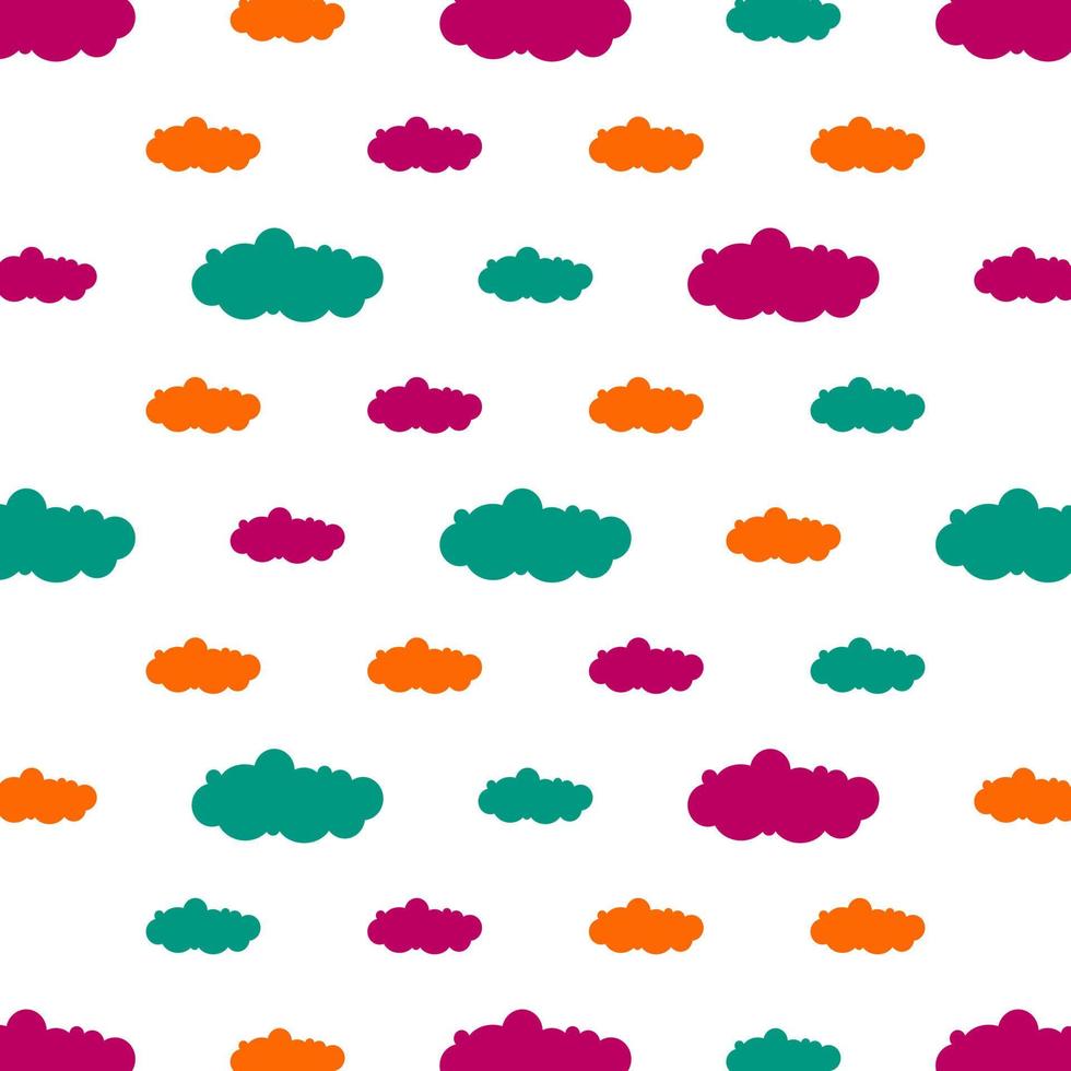 colorful seamless pattern with clouds vector