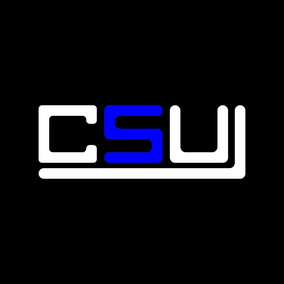 CSU letter logo creative design with vector graphic, CSU simple and modern logo.