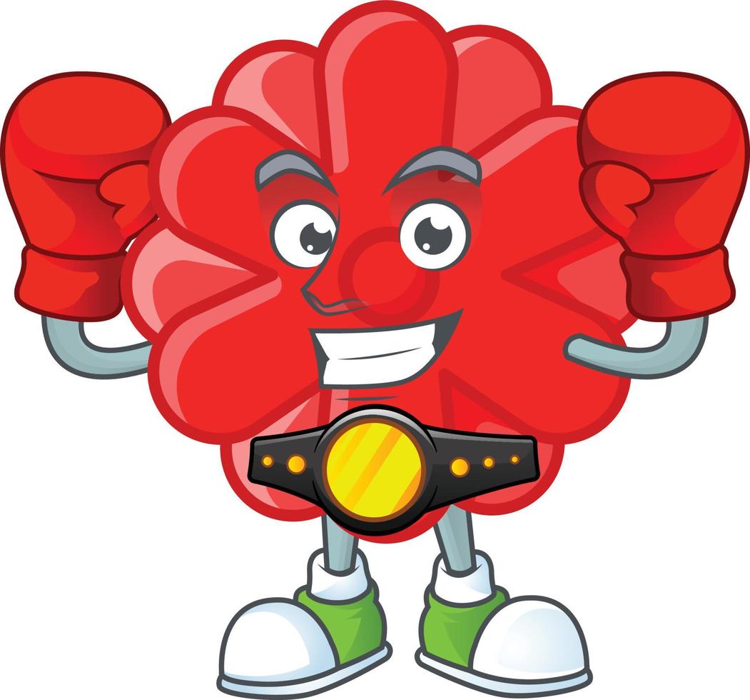 Chinese red flower cartoon character style vector