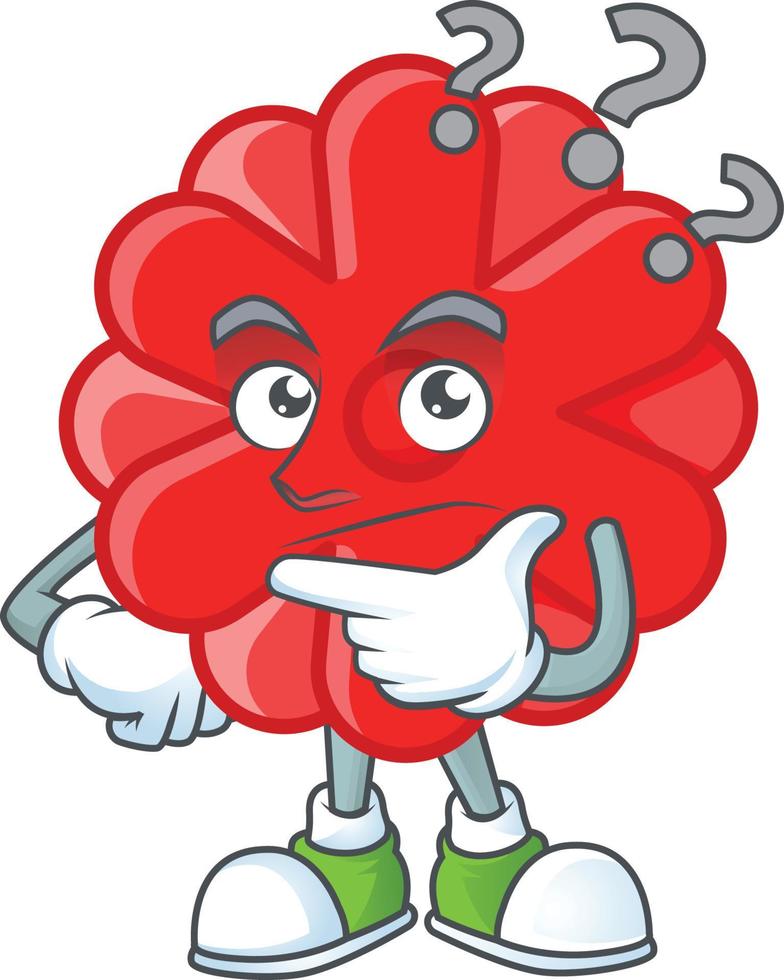 chino rojo flor dibujos animados personaje estilo vector